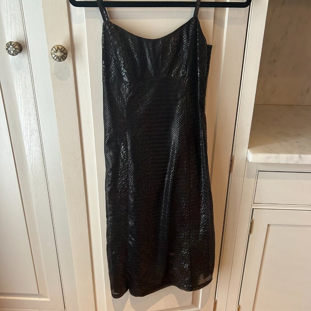 Betsey Johnson Black Snack Python Dress Sleeveless P